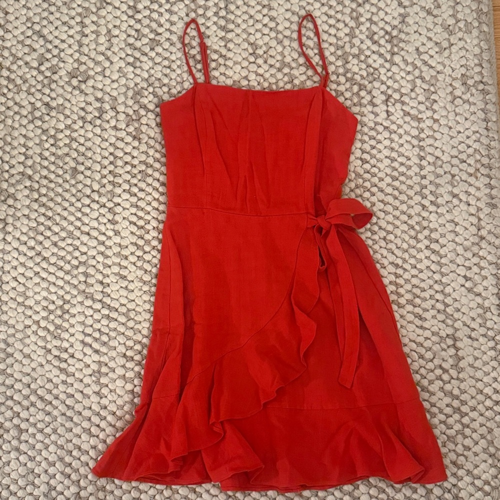 Aqua Ruffle Wrap Mini Dress